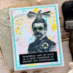 Tim Holtz The Professor and The Professor 2 Stamps with Simon Says Stamp Dies Bundle setps26 Friend Card