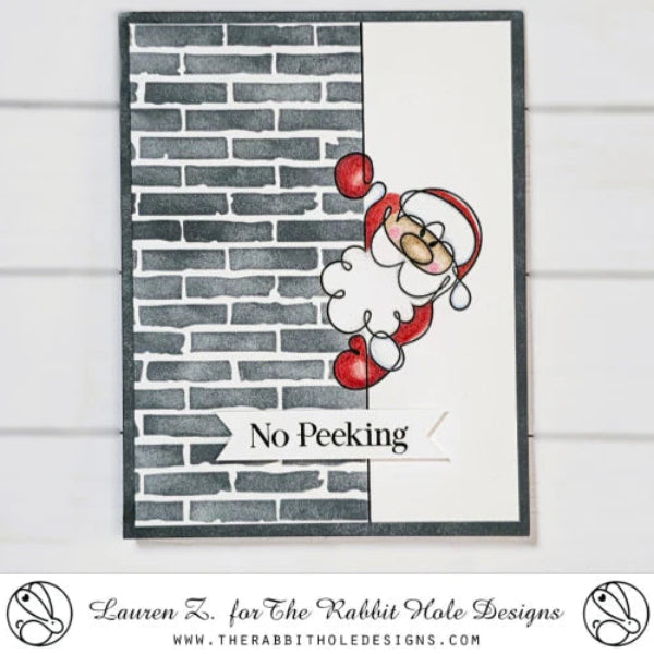 The Rabbit Hole Designs 1 Line Santa Clear Stamps trh-256 brick