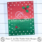 The Rabbit Hole Designs 1 Line Santa Clear Stamps trh-256 red and green