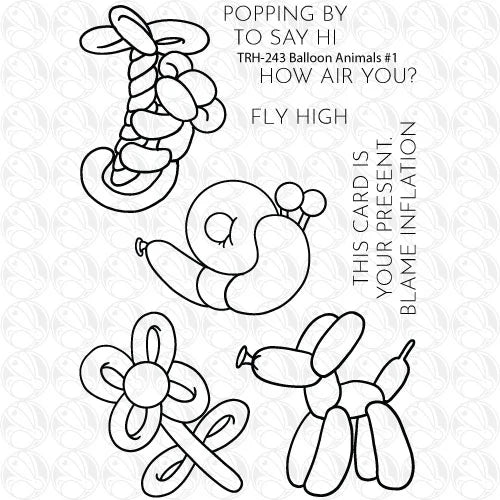 The Rabbit Hole Designs Balloon Animals 1 Clear Stamps trh-243*