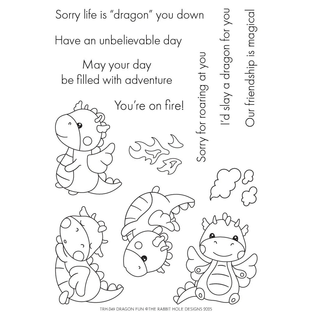 The Rabbit Hole Designs Dragon Fun Clear Stamp and Die Set trh-249b product image 