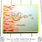 The Rabbit Hole Designs Dragon Fun Clear Stamps trh-249 on fire