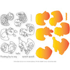 The Rabbit Hole Designs Ducks In A Row Clear Stamp and Die Set trh-250b