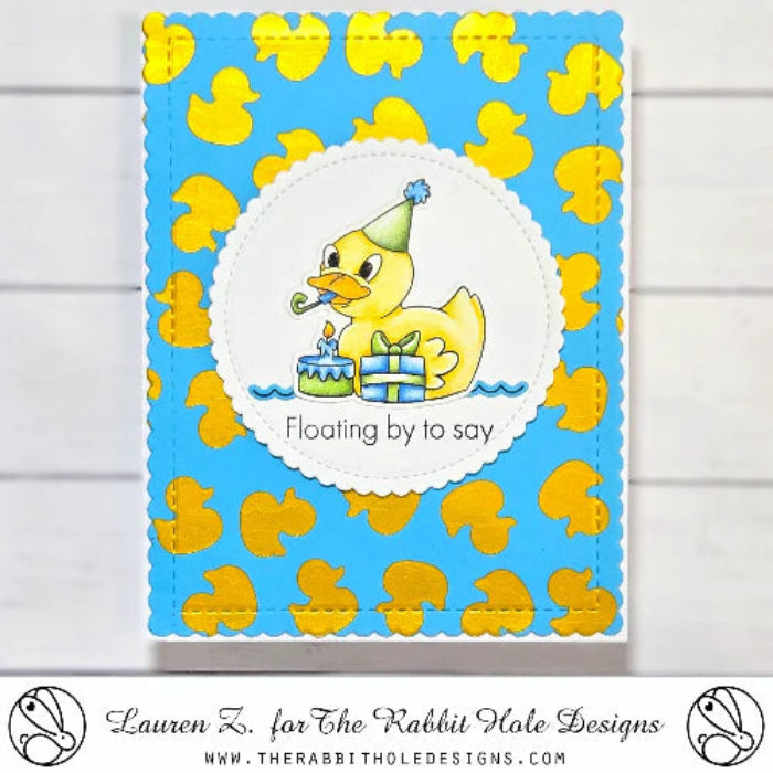 The Rabbit Hole Designs Ducks In A Row Clear Stamp and Die Set trh-250b birthday