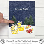 The Rabbit Hole Designs Ducks In A Row Clear Stamp and Die Set trh-250b christmas