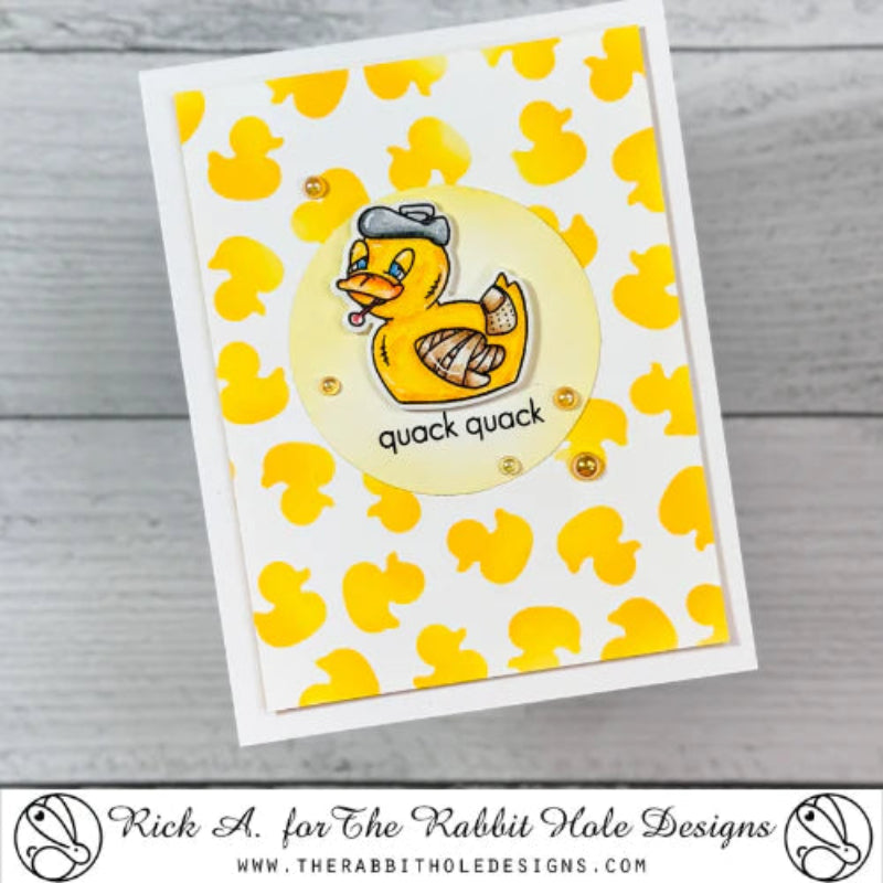 The Rabbit Hole Designs Ducks In A Row Clear Stamps trh-250 yellow