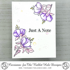 The Rabbit Hole Designs Fabulous Fuchsias Clear Stamp and Die Set trh-246-b just a note