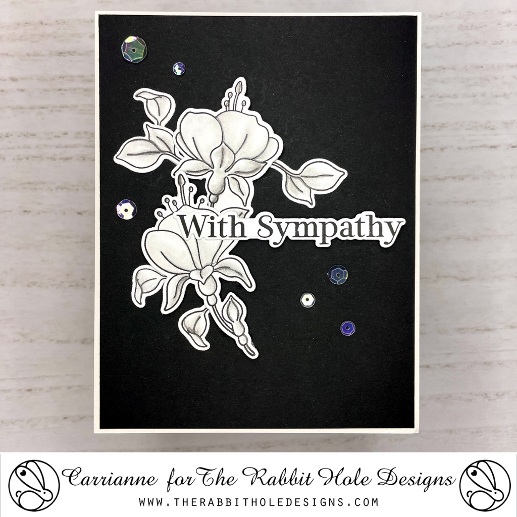 The Rabbit Hole Designs Fabulous Fuchsias Clear Stamp and Die Set trh-246-b sympathy