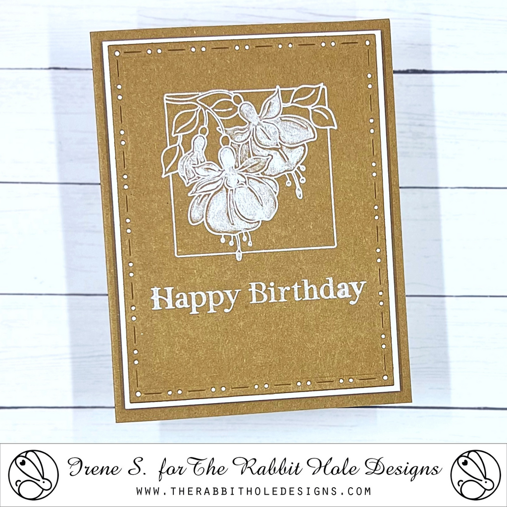 The Rabbit Hole Designs Fabulous Fuchsias Clear Stamps trh-246 craft paper