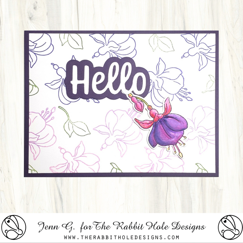 The Rabbit Hole Designs Fabulous Fuchsias Clear Stamps trh-246 hello
