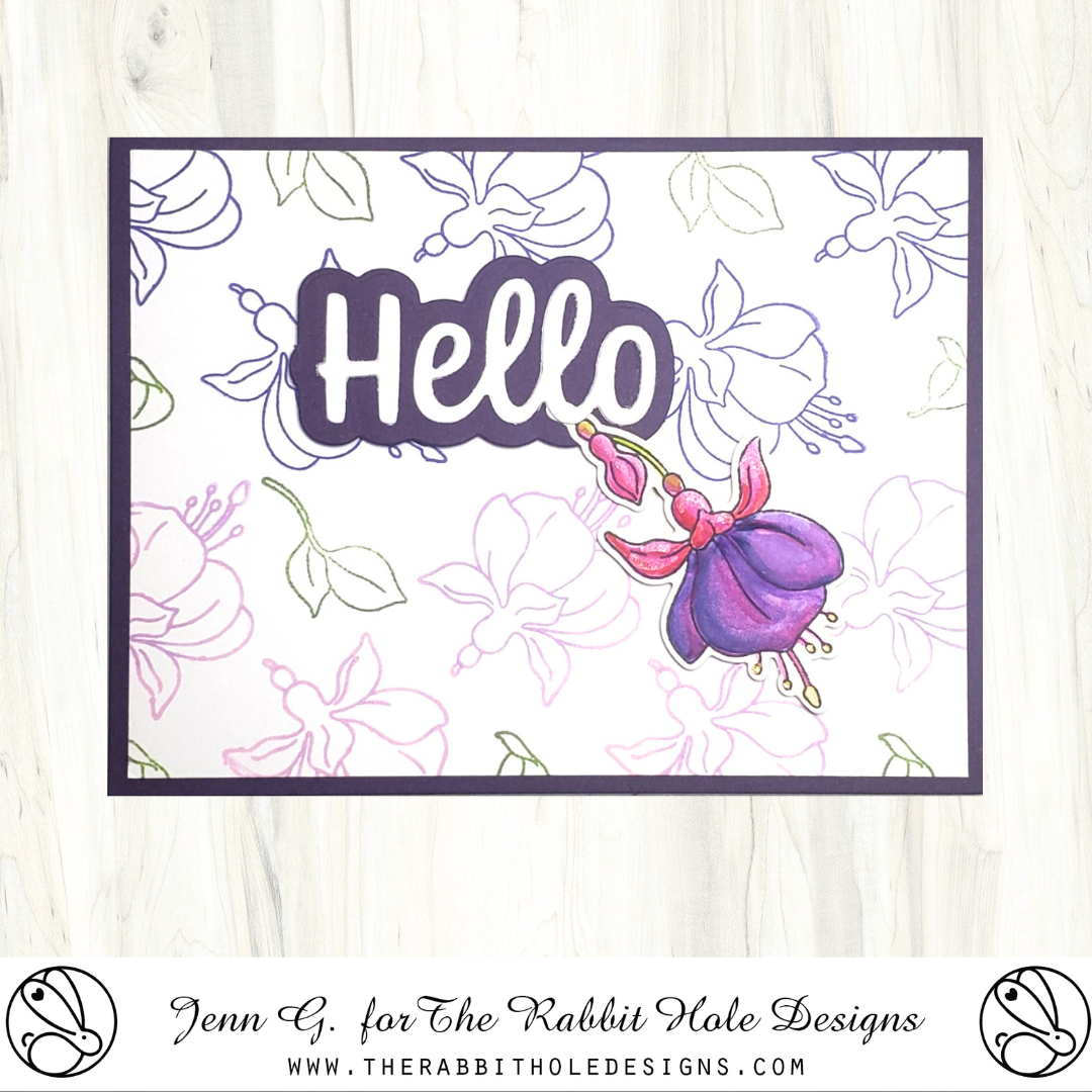 The Rabbit Hole Designs Fabulous Fuchsias Clear Stamps trh-246 hello