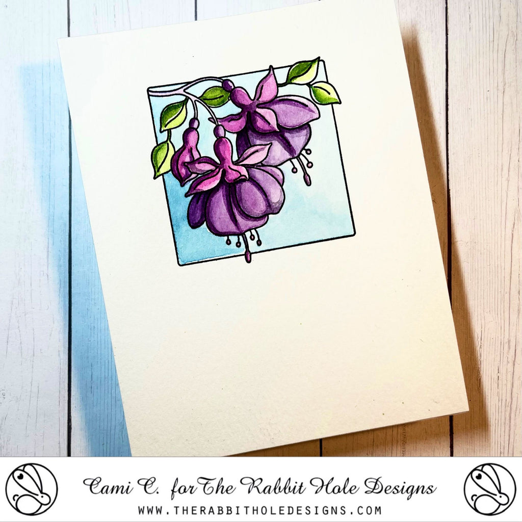 The Rabbit Hole Designs Fabulous Fuchsias Clear Stamps trh-246 purple