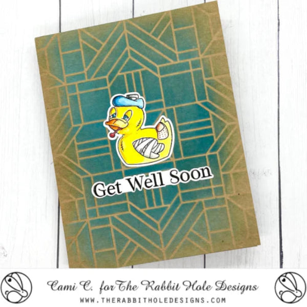 The Rabbit Hole Designs Modern Luxury Stencil trh-058s get well soon