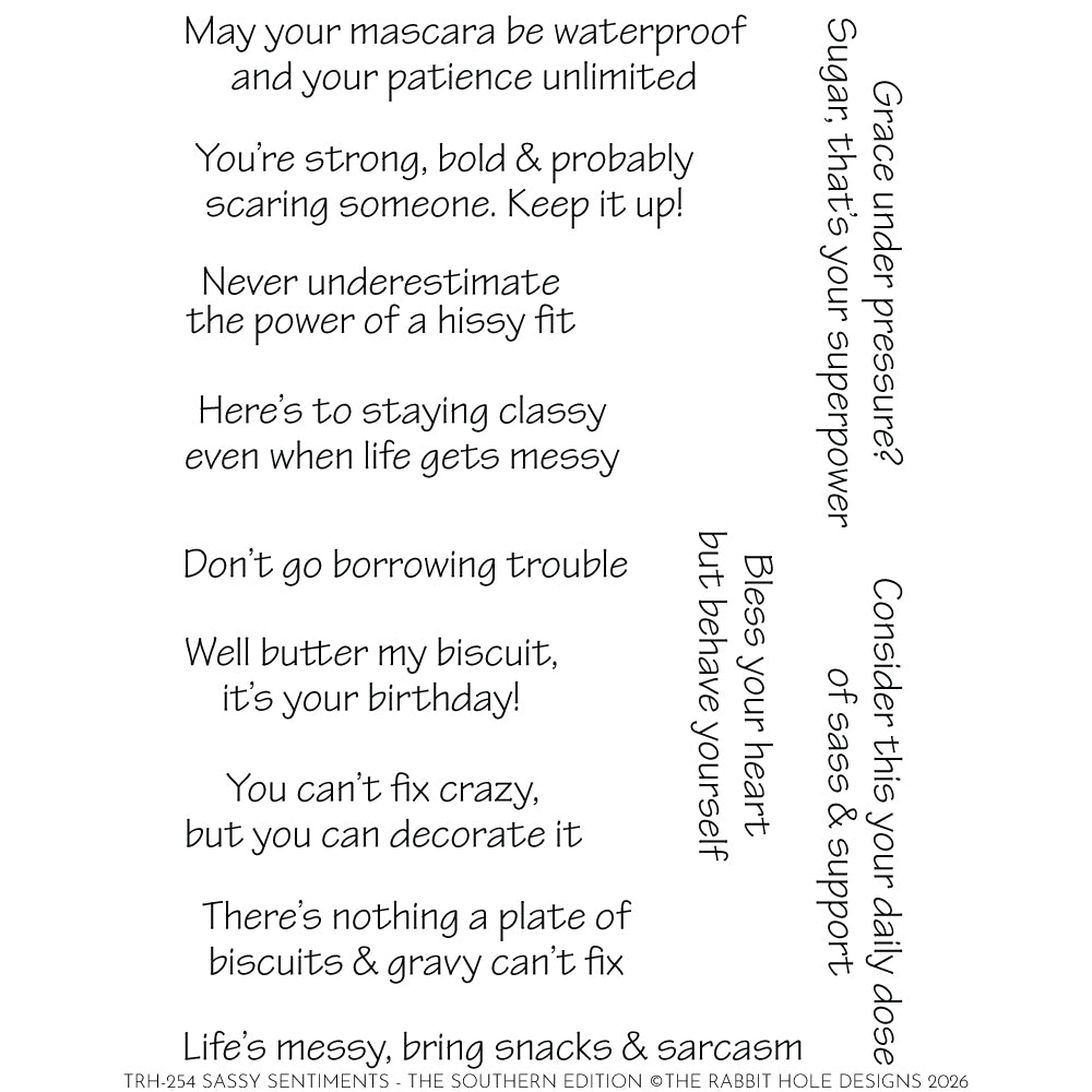 The Rabbit Hole Designs Sassy Sentiments The Southern Edition Clear Stamps trh-254