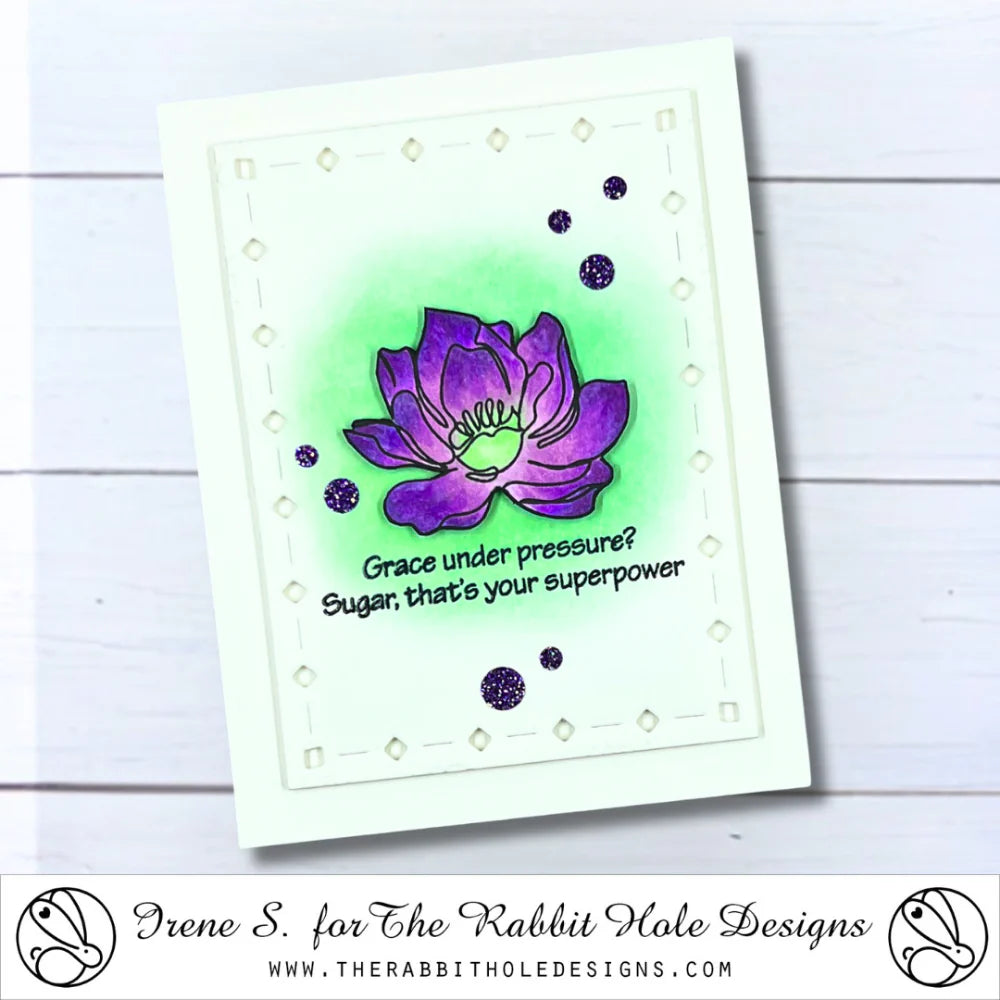 The Rabbit Hole Designs Sassy Sentiments The Southern Edition Clear Stamps trh-254 purple