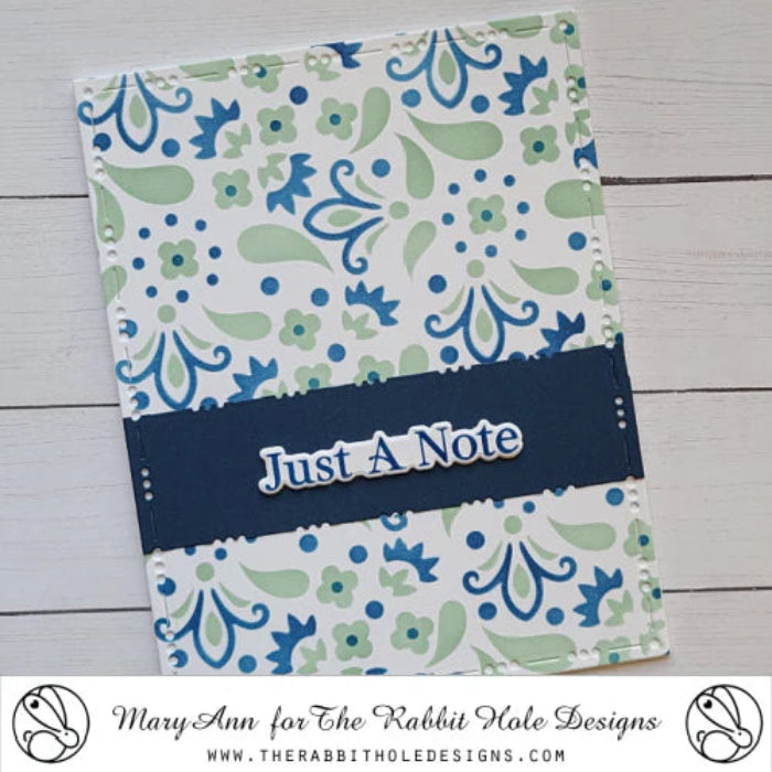 The Rabbit Hole Designs Sentimentally Speaking Clear Stamp and Die Set trh-242b paisley