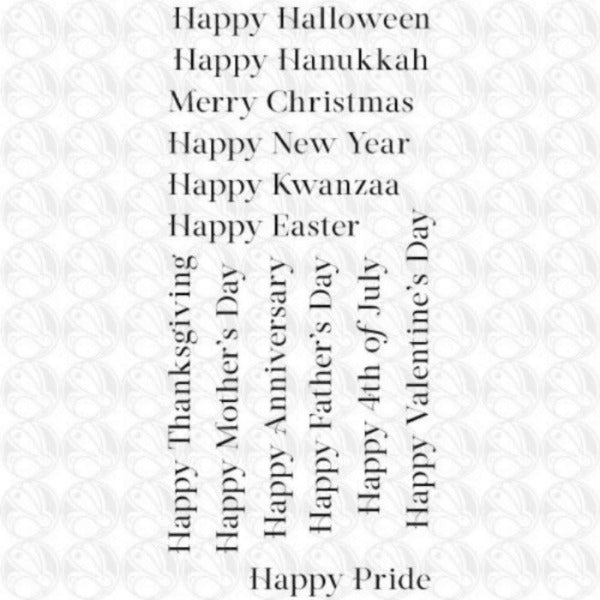 The Rabbit Hole Designs Sentimentally Speaking Holiday Clear Stamp and Die Set trh-248b stamp