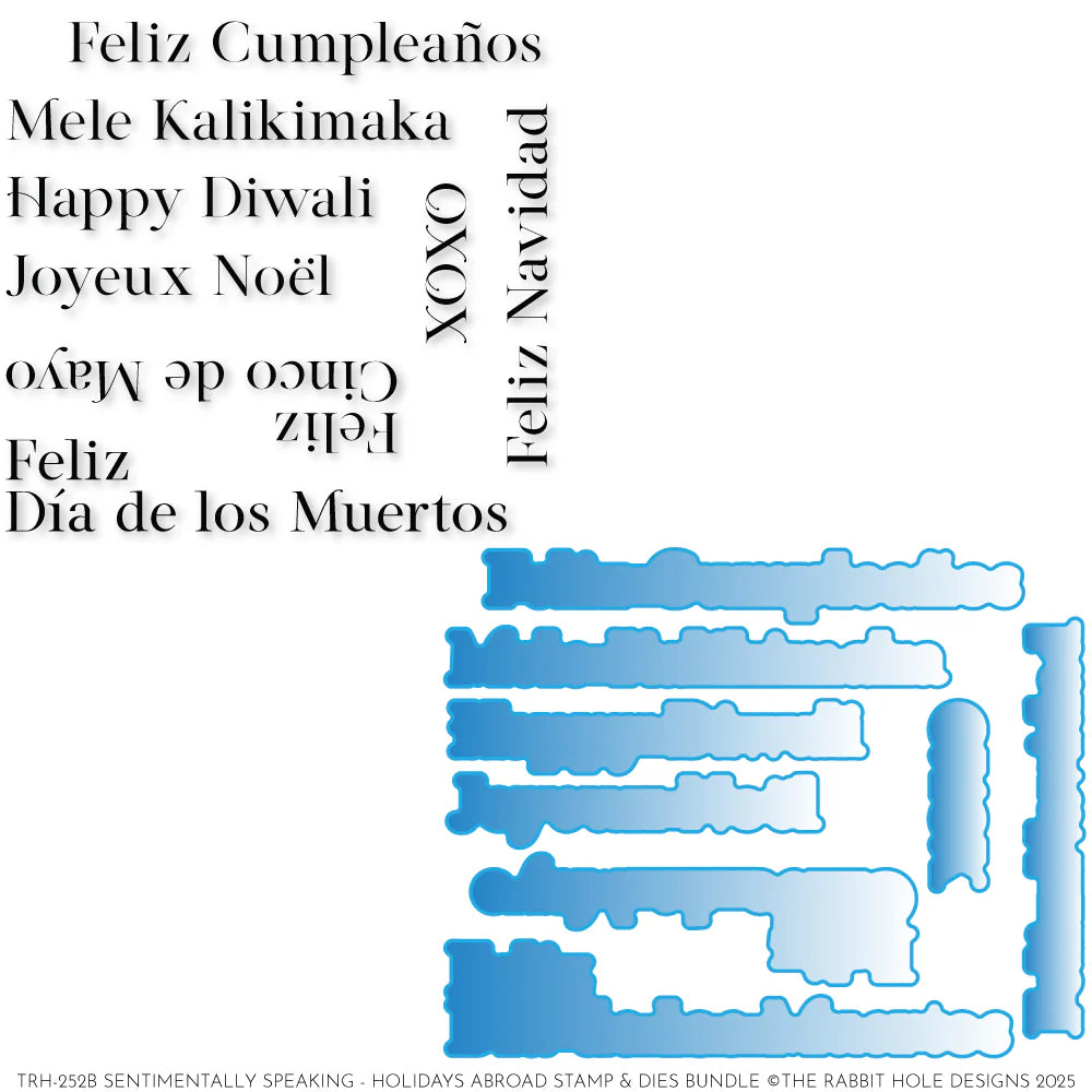 The Rabbit Hole Designs Sentimentally Speaking Holidays Abroad Clear Stamp and Die Set trh-252b
