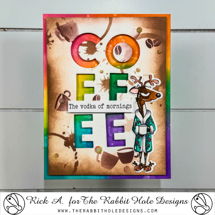 The Rabbit Hole Designs Sip Sip Ahhh! Stencil trh-056s rainbow