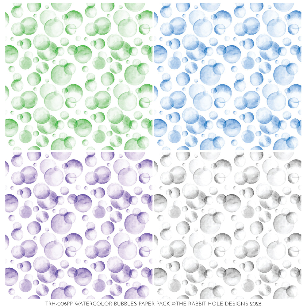 The Rabbit Hole Designs Watercolor Bubbles 6x6 inch Paper Pack trh-06PP image 2