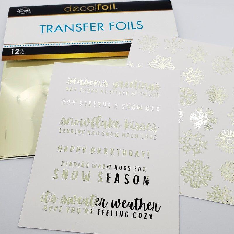 Therm O Web Birch Deco Foil Transfer Sheets iCraft 5698 text foiled