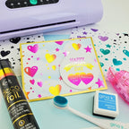 Therm O Web Cupid's Arrow Deco Foil Toner Card Fronts 5730 Happy Valentine's Day I Love You Forever Heart Background