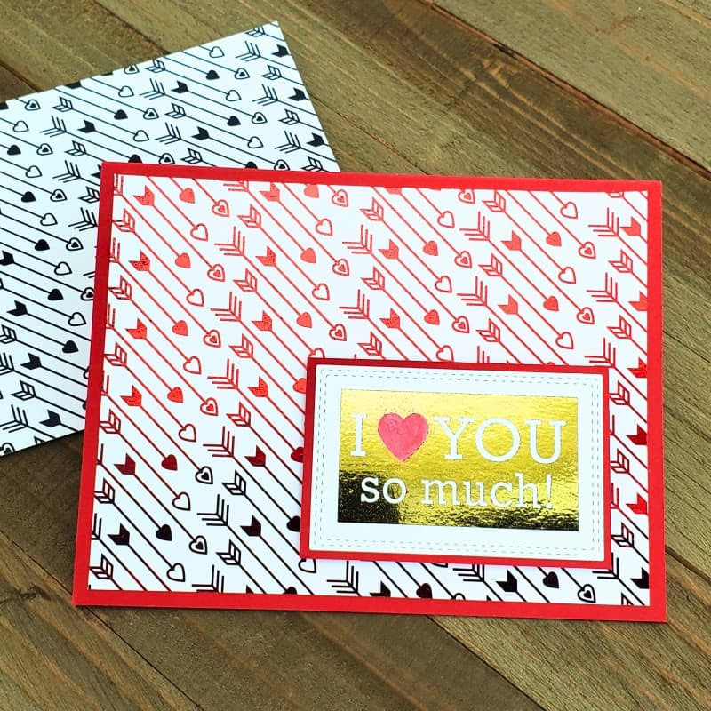 Therm O Web Cupid's Arrow Deco Foil Toner Card Fronts 5730 I Love You So Much Arrow Background