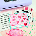 Therm O Web Cupid's Arrow Deco Foil Toner Card Fronts 5730 You Color My World with Love Hearts and Stars