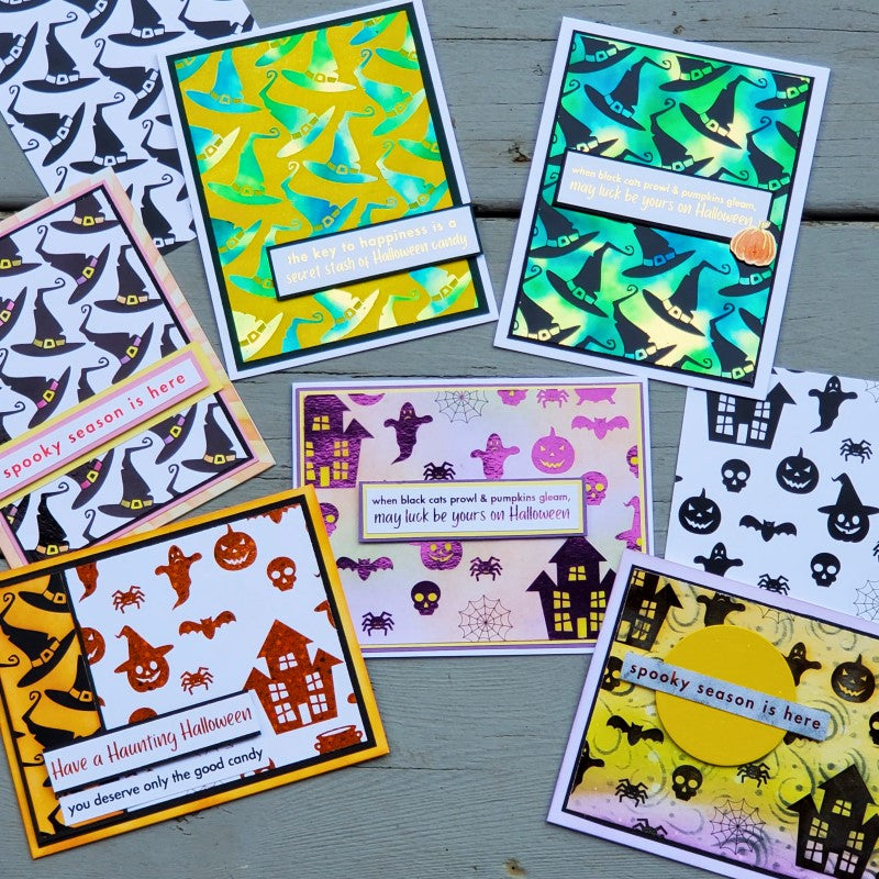 Therm O Web Deco Foil Haunted Toner Card Fronts 5692 Halloween Samples