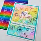 Therm O Web Delicate Magnolias Deco Foil Toner Card Fronts 5717 Blooming with Possibility