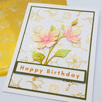 Therm O Web Delicate Magnolias Deco Foil Toner Card Fronts 5717 Happy Birthday