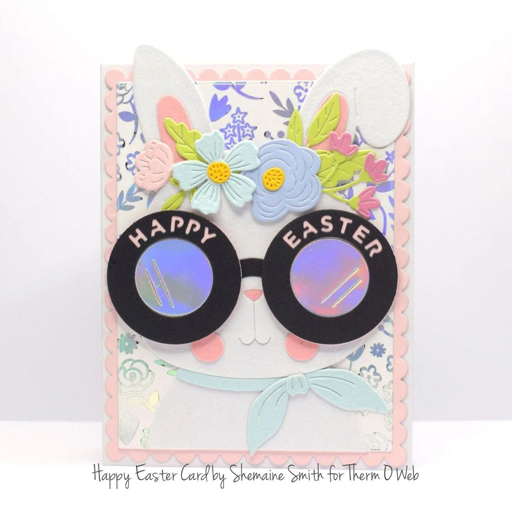 Therm O Web Fairy Wings Deco Foil Transfer Sheets iCraft 5728 Happy Easter Bunny Rabbit with Sunglasses Card