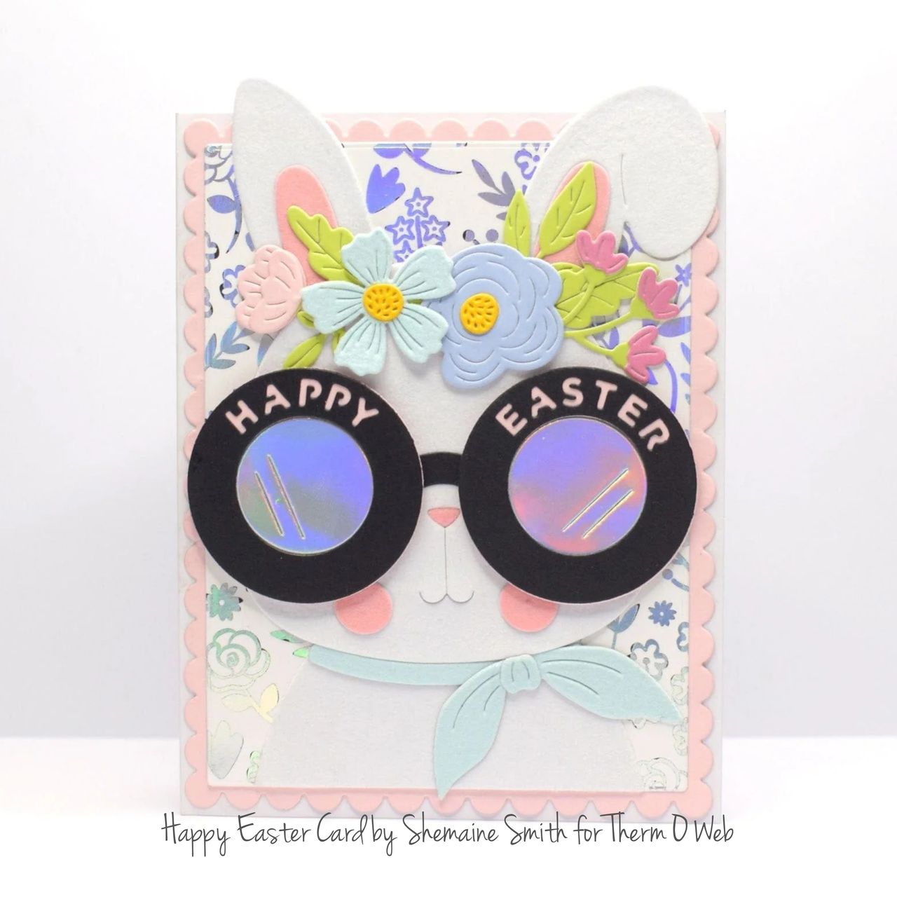 Therm O Web Fairy Wings Deco Foil Transfer Sheets iCraft 5728 Happy Easter Bunny Rabbit with Sunglasses Card