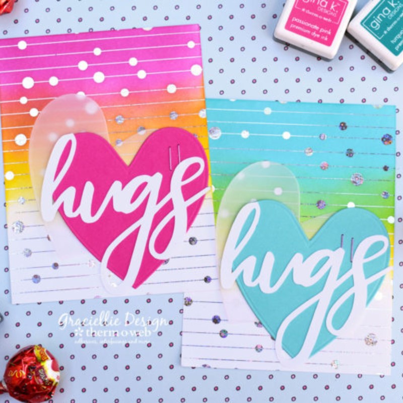 Therm O Web Gina K. Designs Dots and Strings Foil-Mates Remix Deco Foil Toner Card Fronts 18226 hugs