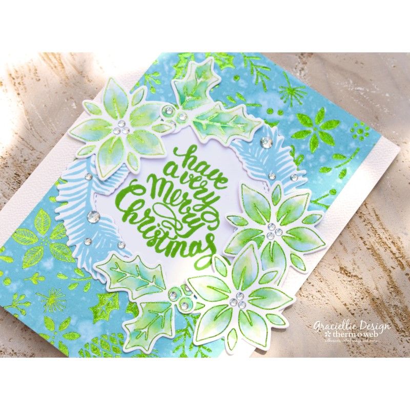 Therm O Web Gina K. Designs Holiday Flora Foil-Mates Remix Deco Foil Toner Card Fronts 18228 have a very merry christmas