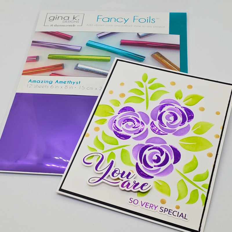 Therm O Web Gina K Designs Amazing Amethyst Fancy Foils Deco Foil 18217 sample with product