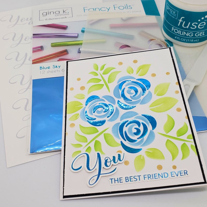 Therm O Web Gina K Designs Blue Sky Fancy Foils Deco Foil 18210 blue flowers