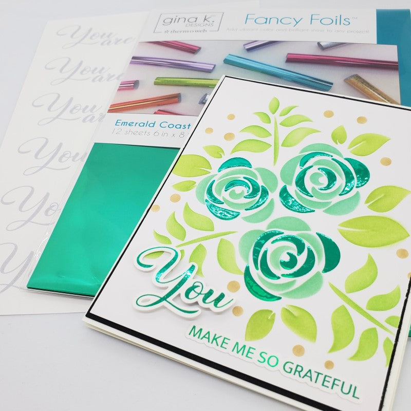 Therm O Web Gina K Designs Emerald Coast Fancy Foils Deco Foil 18207 green flowers