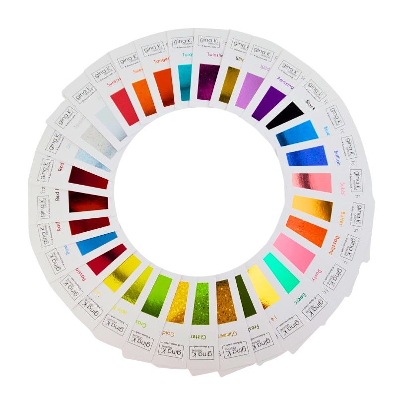 Therm O Web Gina K Designs Fancy Foils Swatch Card Set 18219 circular in color