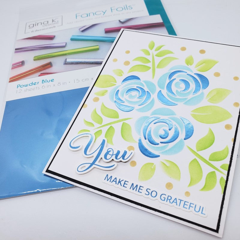 Therm O Web Gina K Designs Powder Blue Fancy Foils Matte Finish Deco Foil 18215 grateful
