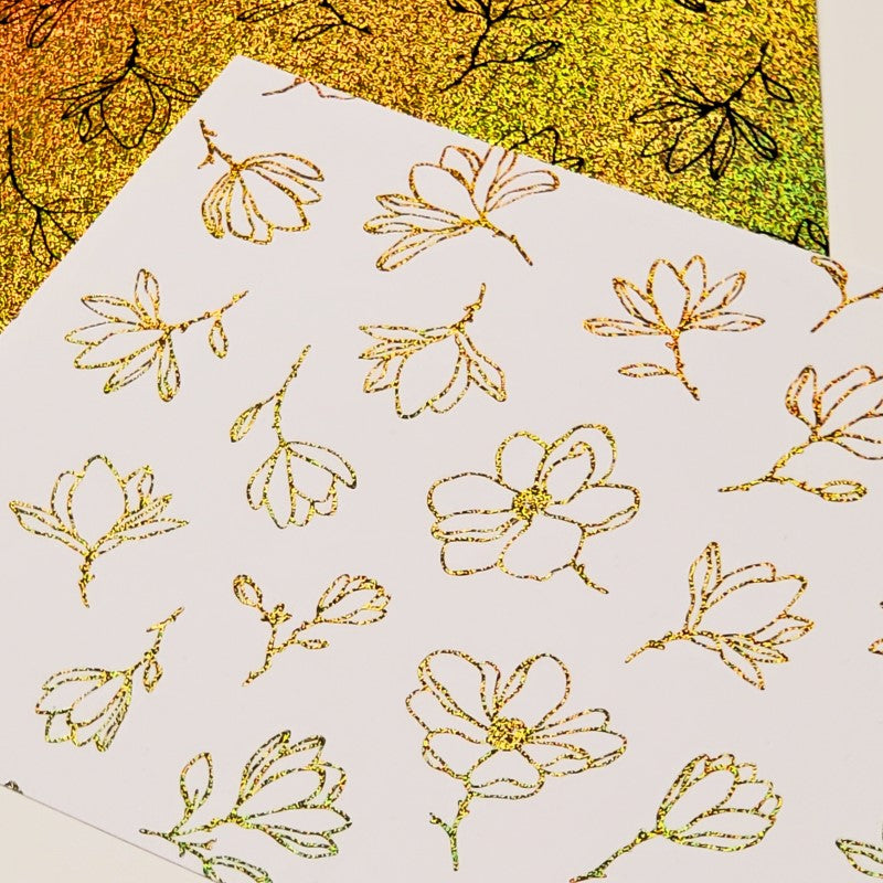Therm O Web Gold Sparkle Deco Foil Transfer Sheets iCraft 5714 flowers