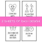 Therm O Web My Punny Valentine Deco Foil Toner Card Panels 5731 Each Design Shown