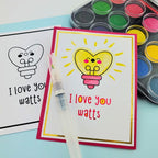 Therm O Web My Punny Valentine Deco Foil Toner Card Panels 5731 I Love You Watts Light Bulb Love Pun Card