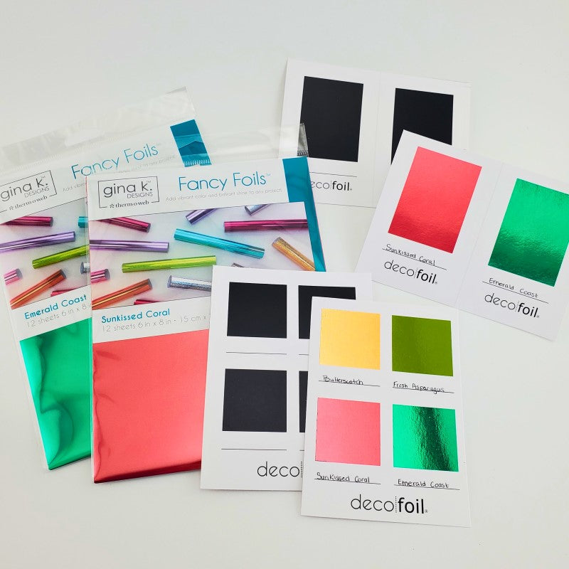 Therm O Web Quads Deco Foil Toner Swatch Cards 5713 several samples