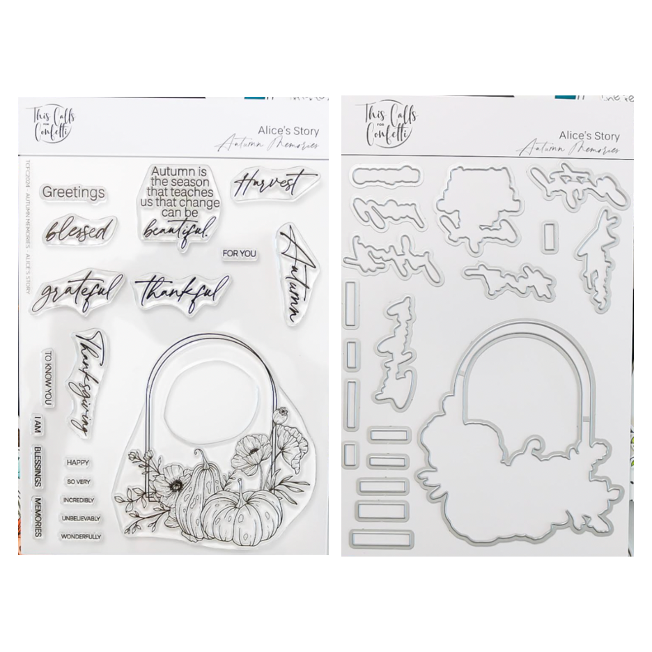 This Calls For Confetti Alice's Story Autumn Memories Clear Stamp and Die Set