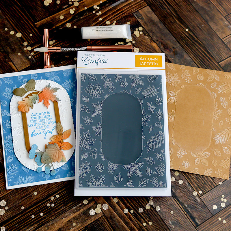 This Calls For Confetti Autumn Tapestry Embossing Folder