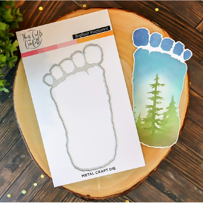 This Calls For Confetti Bigfoot Footprint Stencil and Outline Die Set product image 2