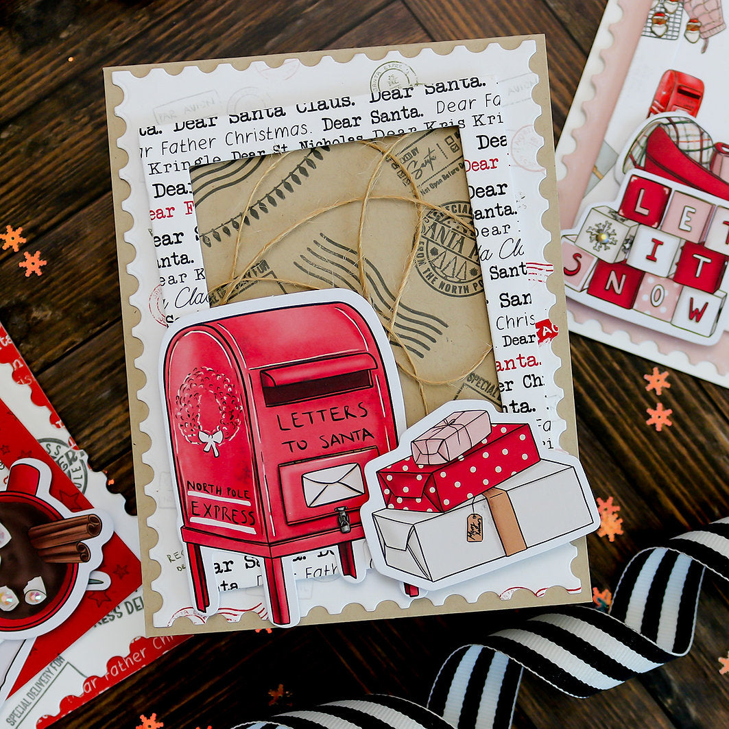 This Calls For Confetti Christmas Post Ephemera mailbox