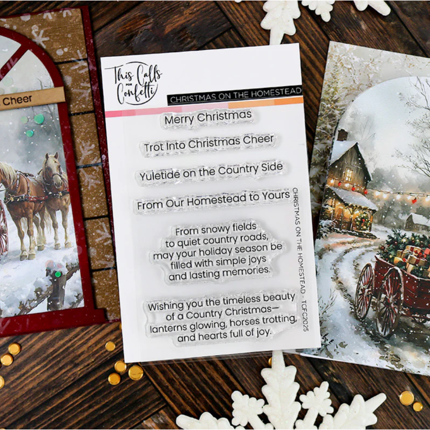 This Calls For Confetti Christmas on the Homestead Clear Stamps 1