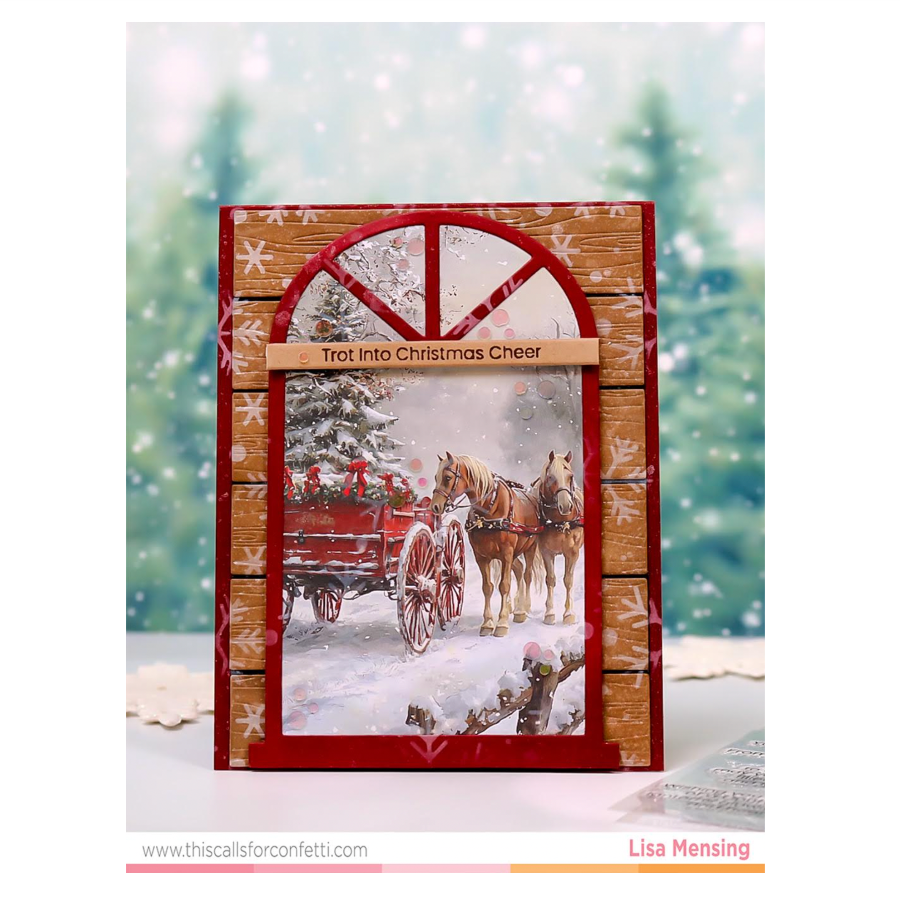 This Calls For Confetti Christmas on the Homestead Clear Stamps horses